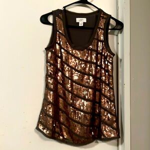 Ann Taylor LOFT sleeveless top for women with sequins. Sz XS